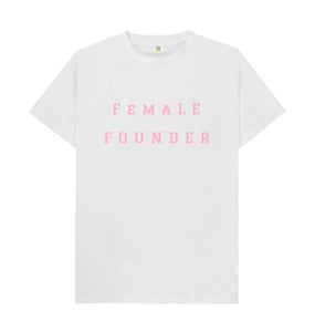 White Female Founder Crew Neck T-shirt