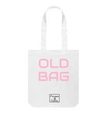 White Old Bag Bag with pink writing