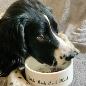 A large personalised pet bowl
