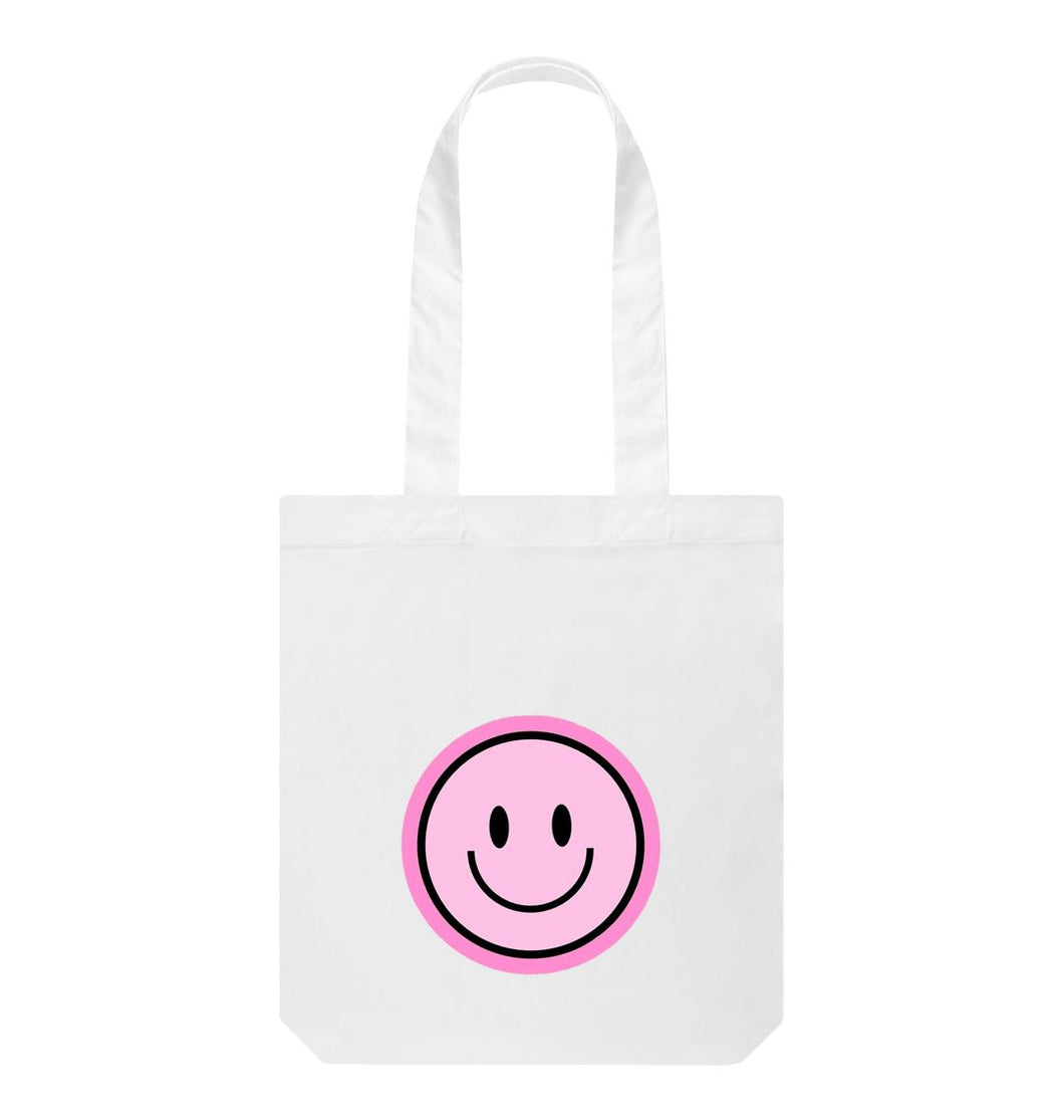 White Happy Pink Smiley Bag