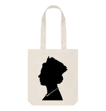 Natural Queen Elizabeth II silhouette light tote bag