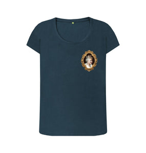 Denim Blue Queen Elizabeth II on left hand side T-shirt
