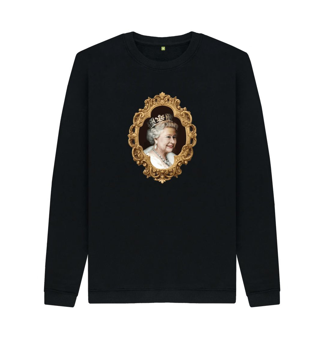 Black Queen Elizabeth II crew neck sweater