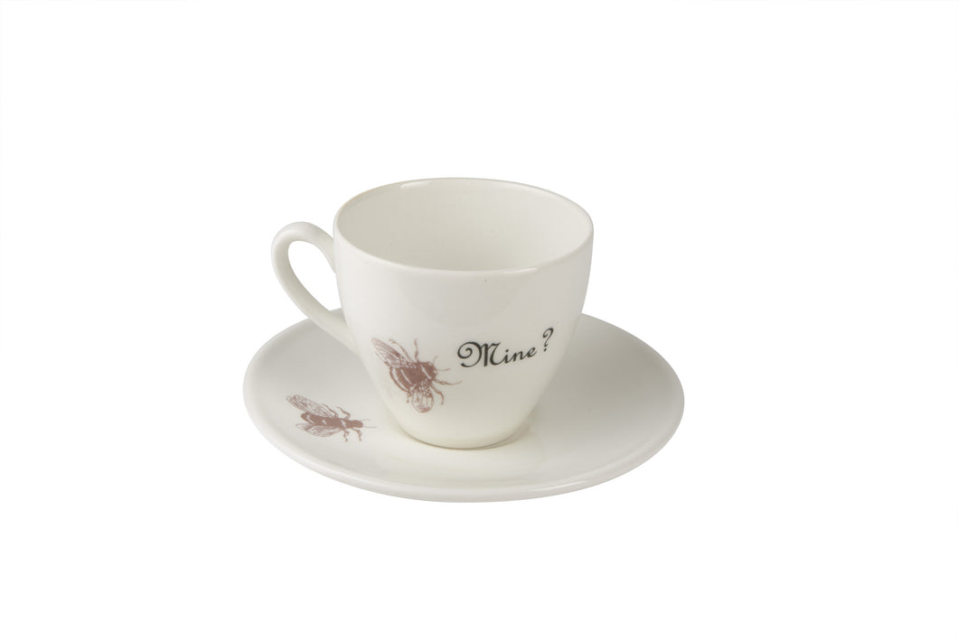 Bee Mine Tea Cup & Saucer in Gold Lustre