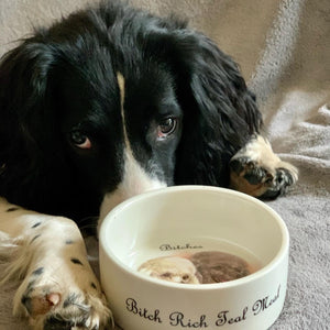 A large personalised pet bowl