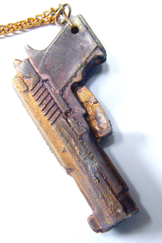Golden Gun Pendant in Gold Lustre