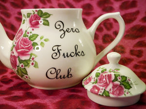 'Zero Fucks Club' Tea Pot - Outlandish Creations X Luinluland Collaboration