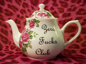 'Zero Fucks Club' Tea Pot - Outlandish Creations X Luinluland Collaboration