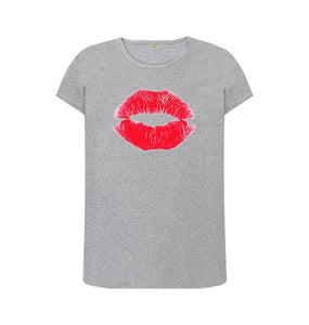 Athletic Grey Lips Crew Neck T-shirt