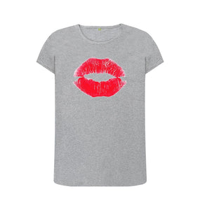Athletic Grey Lips Crew Neck T-shirt