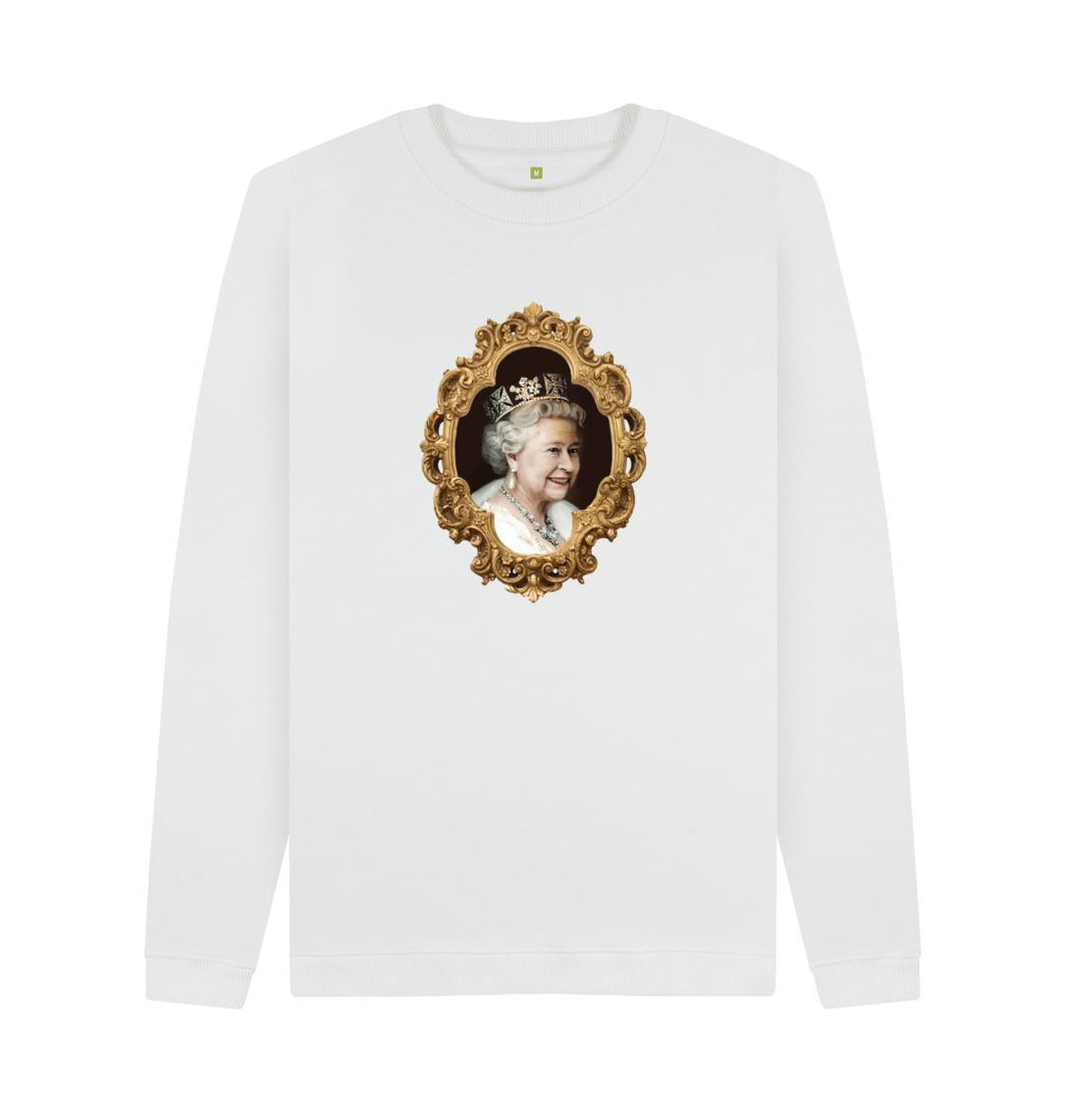 White Queen Elizabeth II crew neck sweater