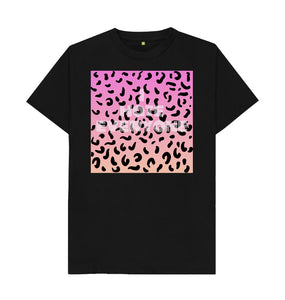 Black I hate everyone leopard print T-shirt