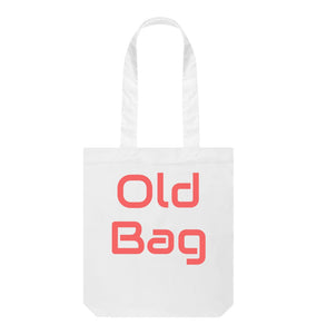 White Old Bag Bag with red witing