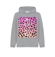 Athletic Grey Kids Hoodie leopard print Be Wild and Free