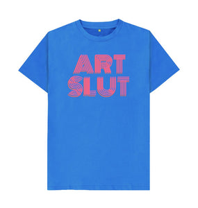 Bright Blue Adult Art Slut T-shirt