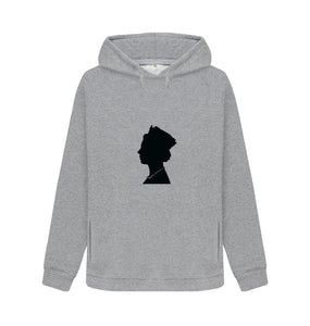Light Heather Queen Elizabeth II black silhouette hoodie