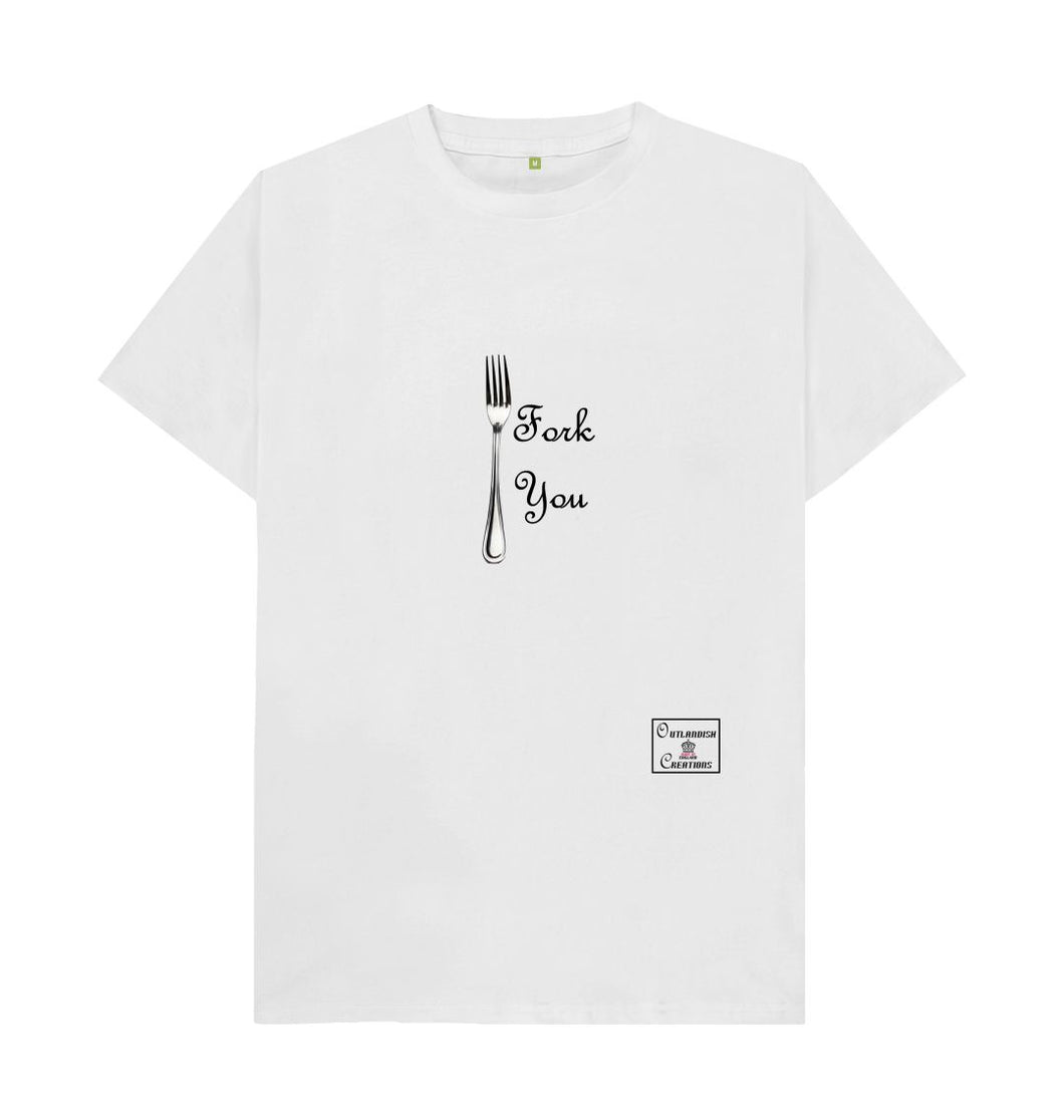 White Womenswear \/ Menswear Fork You T-shirt