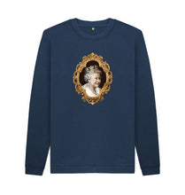 Navy Blue Queen Elizabeth II crew neck sweater