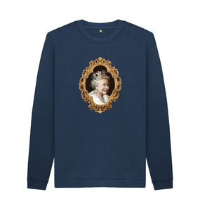 Navy Blue Queen Elizabeth II crew neck sweater