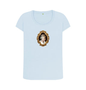 Sky Blue Scoop Neck Women's Queen Elizabeth II T-shirt
