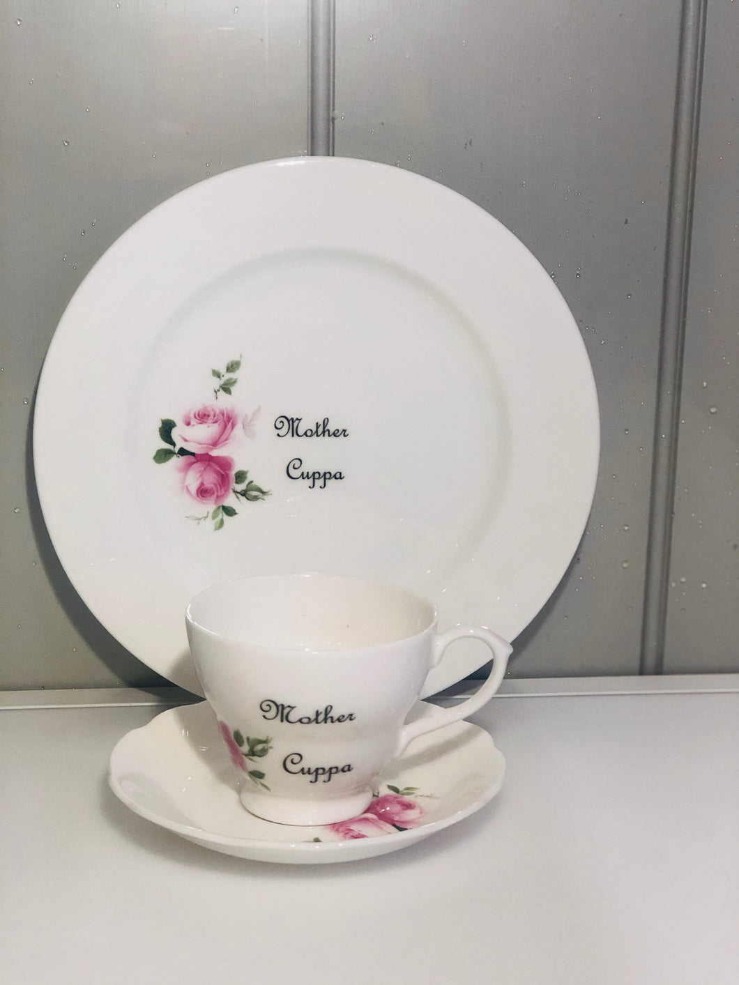 Mother Cuppa Tea Cup & Saucer and Side Plate