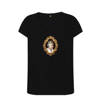Black Scoop Neck Women's Queen Elizabeth II T-shirt