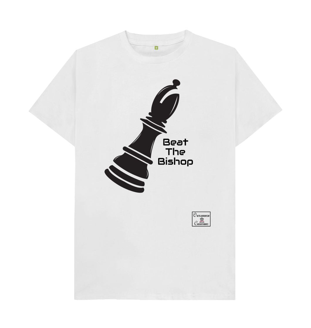 White Mens Beat the Bishop T-shirt