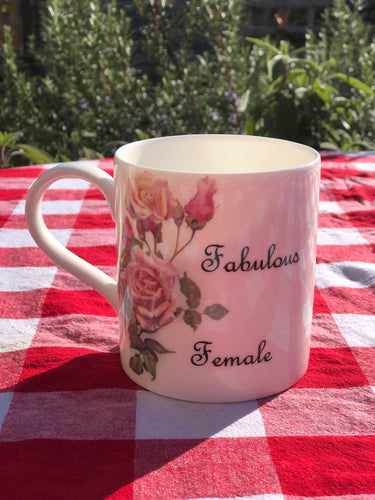 Fabulous Female pink floral mug