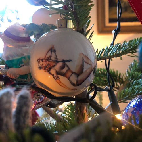 Sexy lady Christmas Bauble
