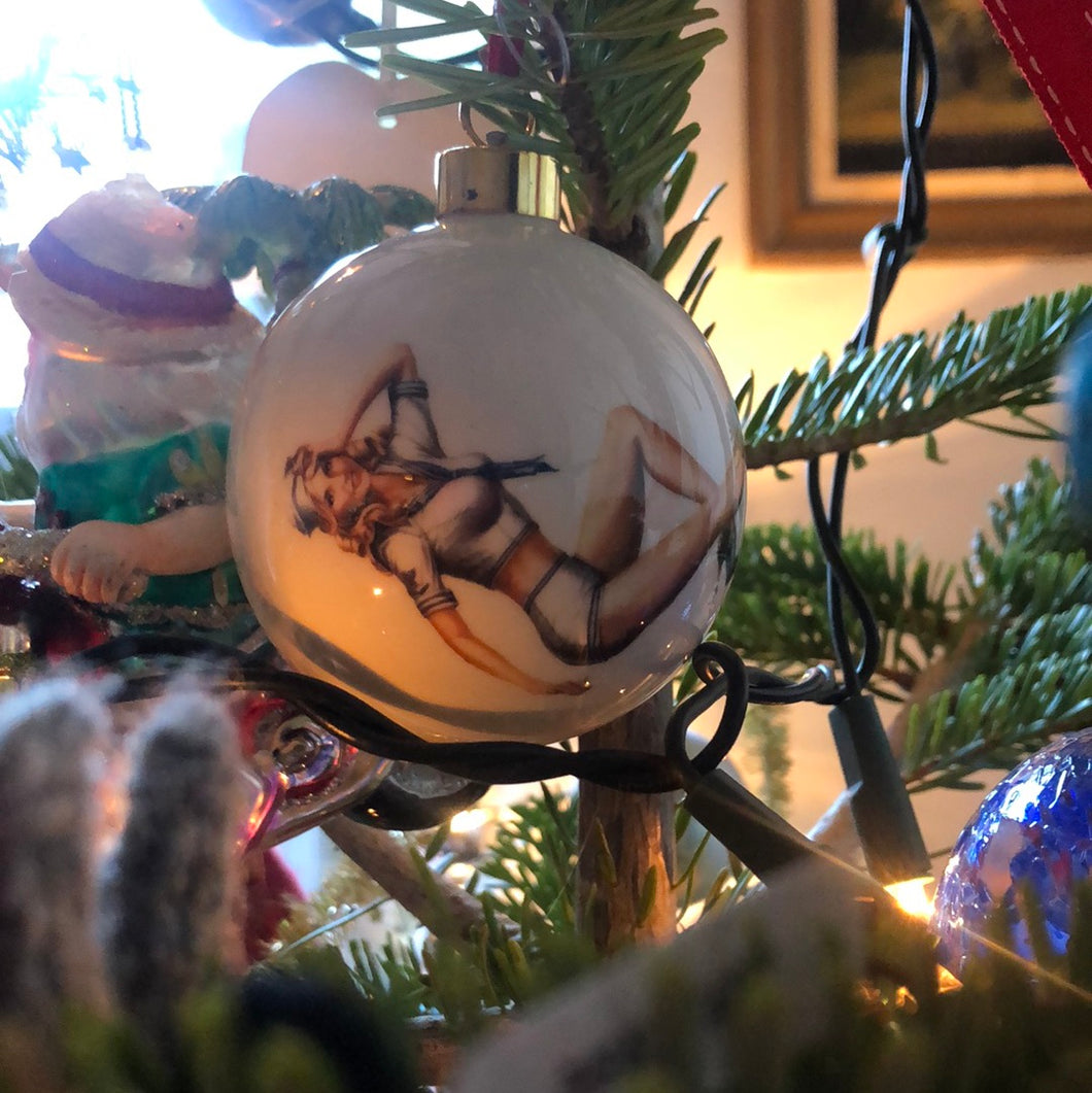 Sexy lady Christmas Bauble