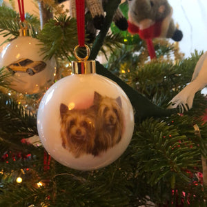 Yorkshire terrier Christmas Bauble