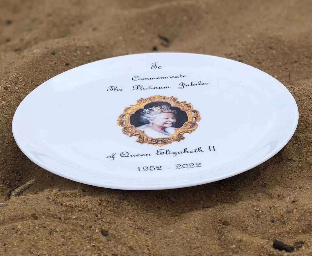 Commemorative Platinum Jubilee fine bone china plate - my gift to Queen Elizabeth II - not for sale