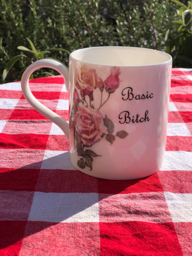 Basic Bitch pink floral mug