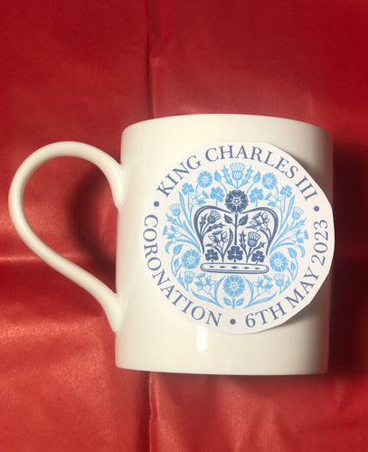 King Charles III Coronation mug in hollow blue (limited edition)