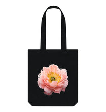 Black Peony tote bag