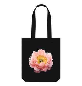Black Peony tote bag