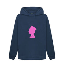 Navy Blue Women's Queen Elizabeth II pink silhouette hoodie