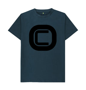 Denim Blue Menswear Outlandish Creations Logo T-shirt