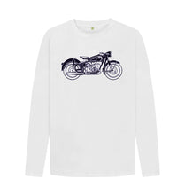 White Long Sleeve Biker T-shirt
