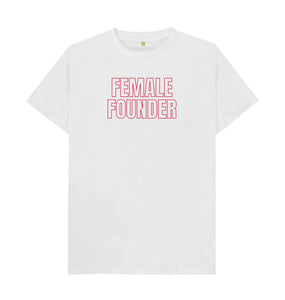 White Larger Fit Female Founder T-shirt
