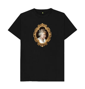 Black Mansize Queen Elizabeth II T-shirt