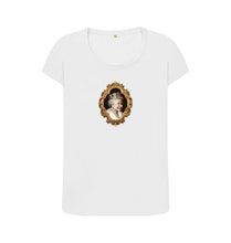 White Scoop Neck Women's Queen Elizabeth II T-shirt
