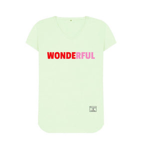 Pastel Green WONDERFUL v-neck T-shirt
