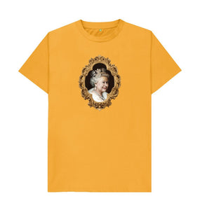 Mustard Mansize Queen Elizabeth II T-shirt