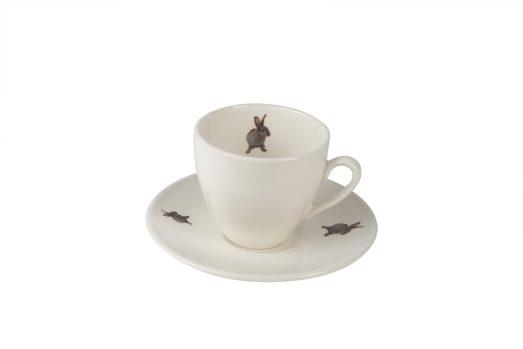 Fluffy Bunny Tea Cup & Saucer