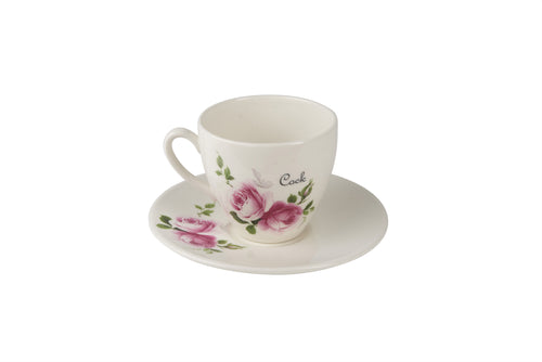 Cock Tea Cup & Saucer - pink