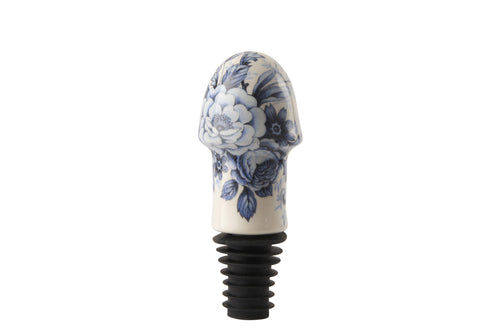 Blue Delft Cock Bottle Stopper