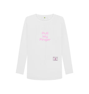 White Pull My Finger Long sleeved T-shirt