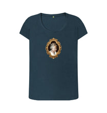 Denim Blue Scoop Neck Women's Queen Elizabeth II T-shirt