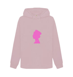 Mauve Women's Queen Elizabeth II pink silhouette hoodie